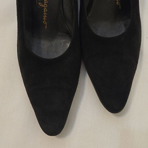 Black Suede Ferragamo Heels - Picture 3 of 12